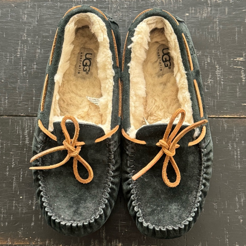 UGG Dakota Black Suede Slippers